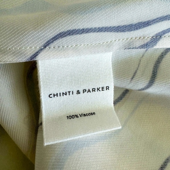 Chinti + Parker Marble Print Twill Ivory Mini Tunic Shift Dress Size 6 - Picture 9 of 11